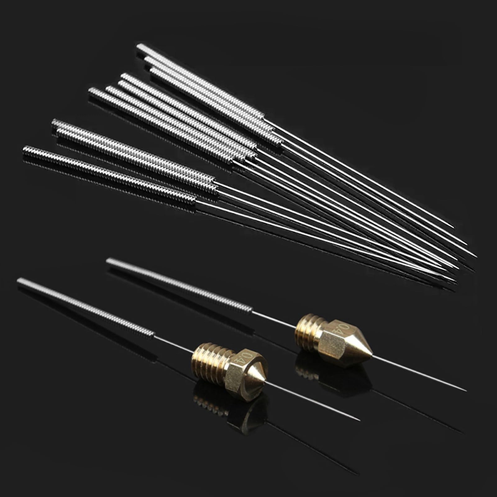 3D Printer Nozzle Cleaning Kit 60 Pcs 0.4 mm Nozzle Cleaner 3D Printer, Stain...