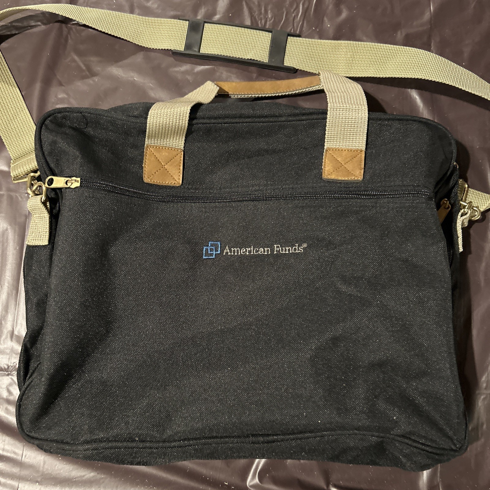 American Funds  Mutual Funds Advertising Black Messenger Laptop Bag Briefcase
