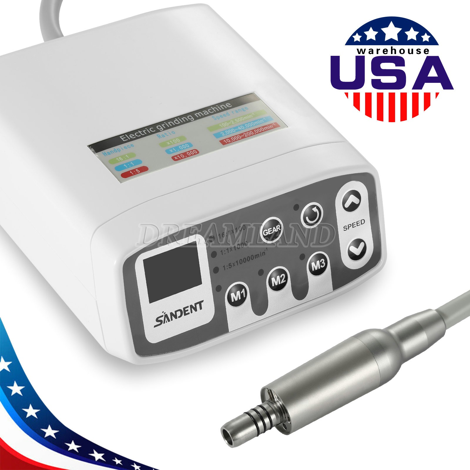 Dental LED Brushless Electric Micro Motor /1:1/1:5 Contra Angle Handpiece USA
