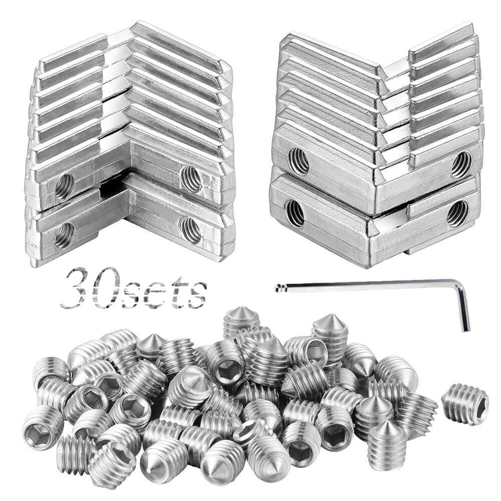 30Sets 2020 Corner Bracket L-Type Internal for 2020 Series A, Silver