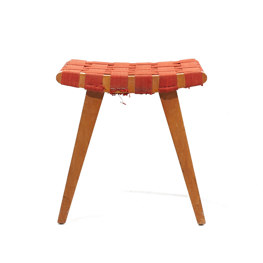 Jens Risom for Knoll Mid Century Strap Stool Ottoman