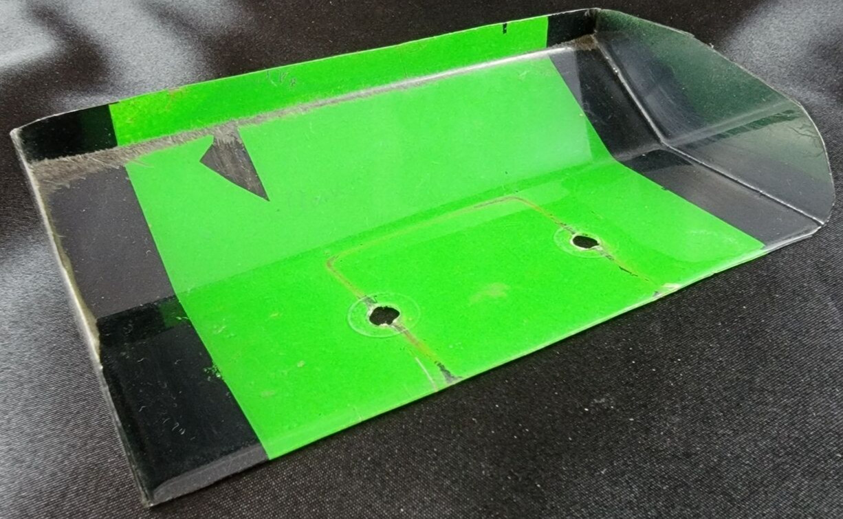 Team Associated RC-10 Rear Wing Painted Black Green RC Car Part Vintage