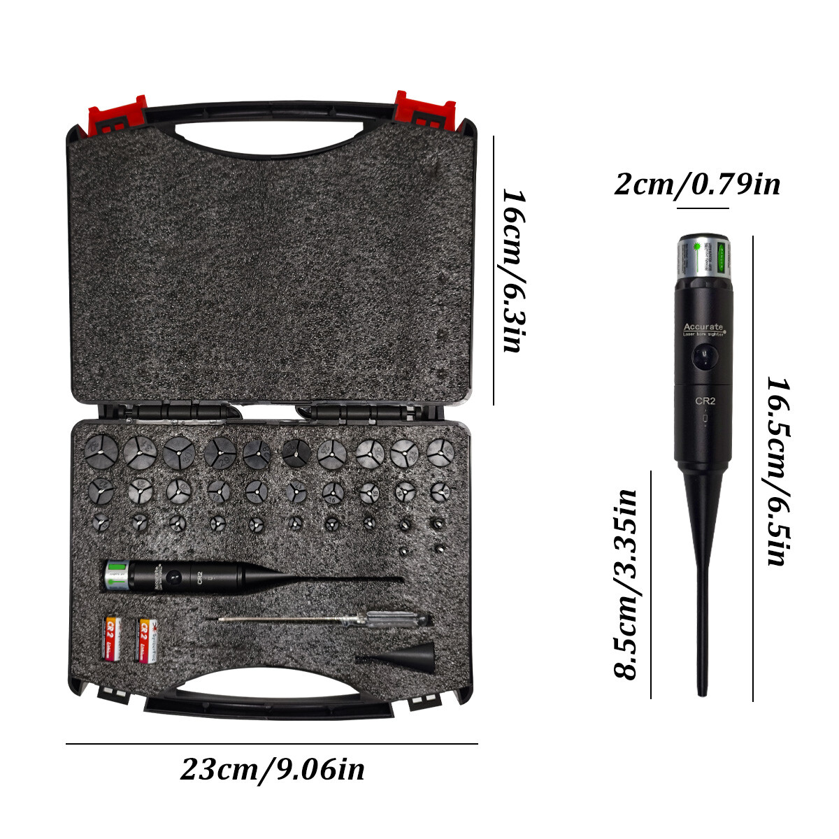 Professional Green Laser Bore Sight Kit Multiple Caliber Upgraded Bore Sighter