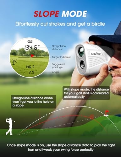 BirdiePulse Rangefinder Slope Magnet 1300 Yards Range Finder - White