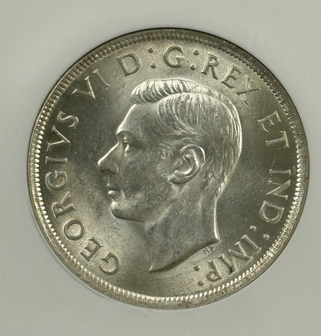 1937 $1 SILVER DOLLAR GEORGE-VI CANADA NGC MS62 #3076