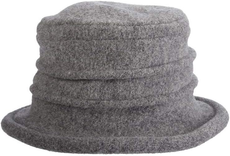 Scala Women's Packable Boiled Wool Cloche One Size, Grey