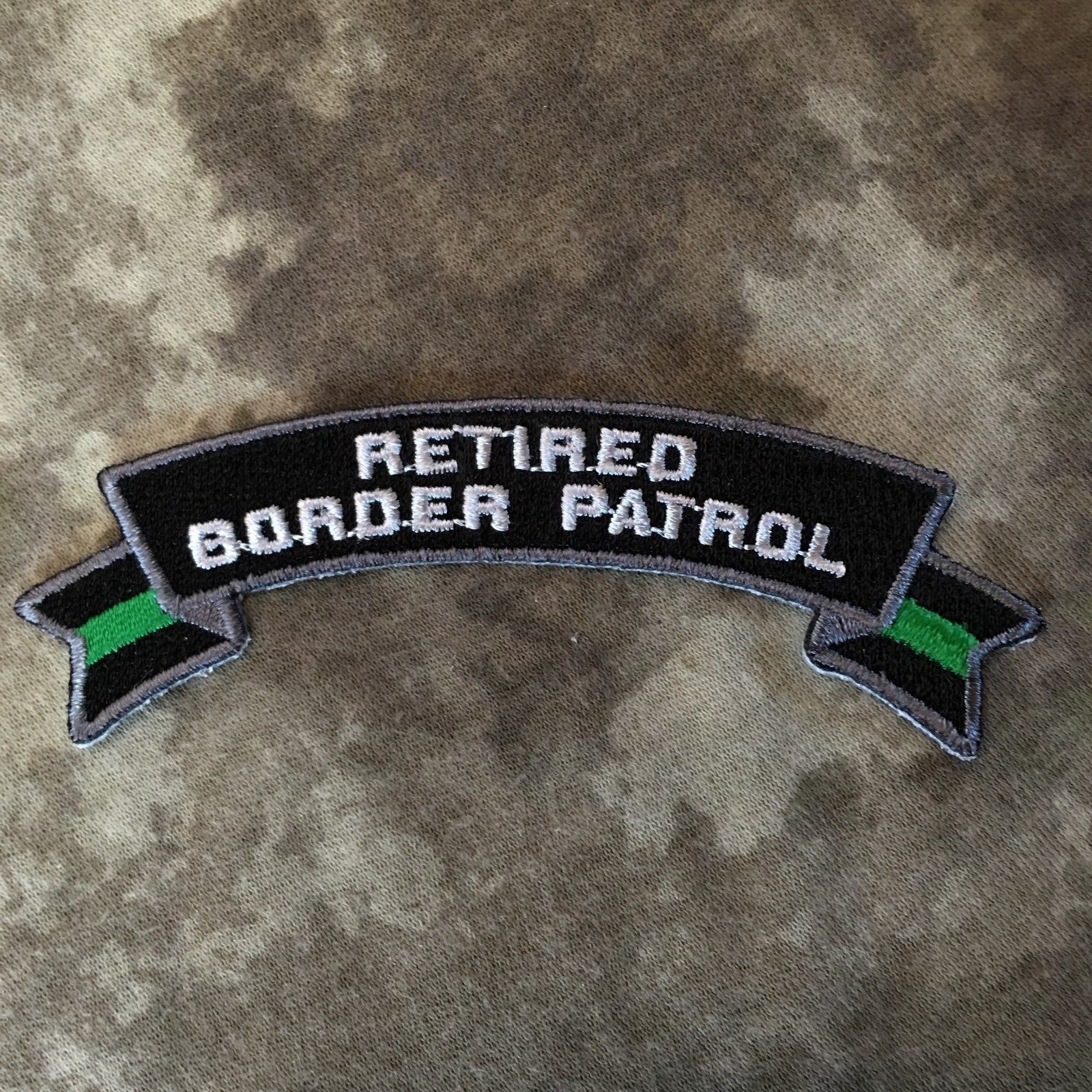 Thin Green Line Retired Border Patrol Small Rocker Patch