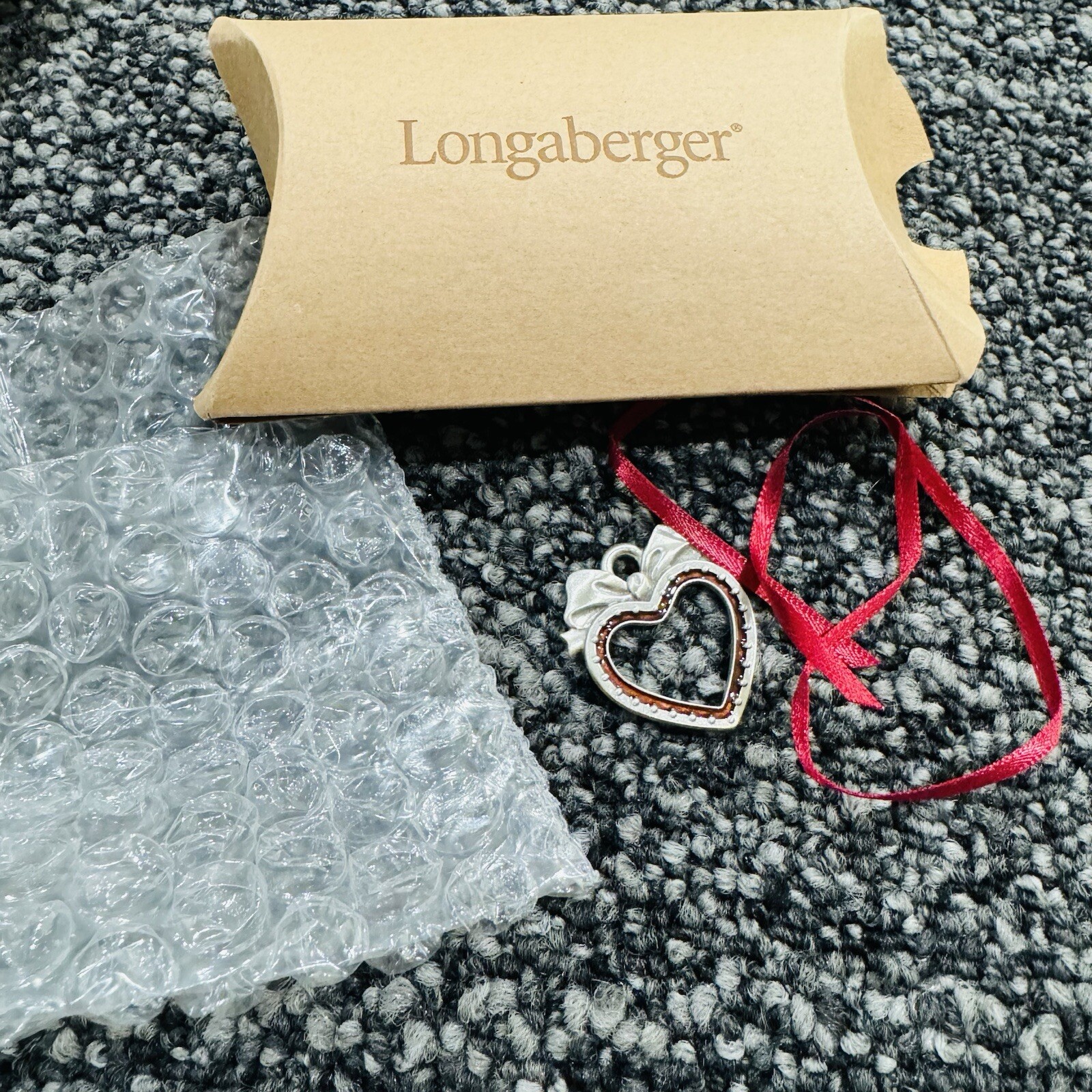 Longaberger Pewter Sweetest Heart Basket Tie On