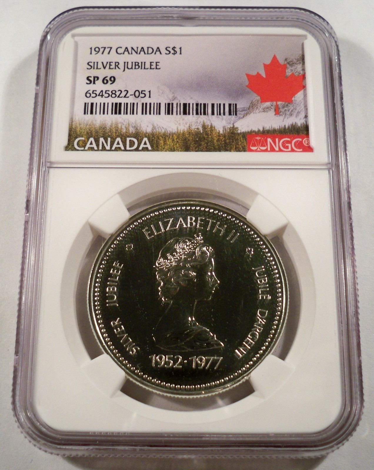 1977 NGC SP69 CANADA SILVER JUBILEE SILVER DOLLAR $1 SPECIMEN FINISH SP 69