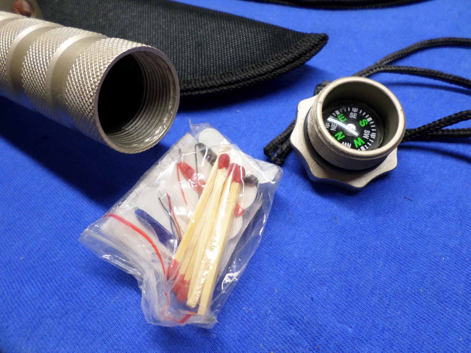 Survival Knife with Sheath, Compass, Kit - 3 Available