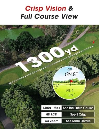 BirdiePulse Rangefinder Slope Magnet 1300 Yards Range Finder - White