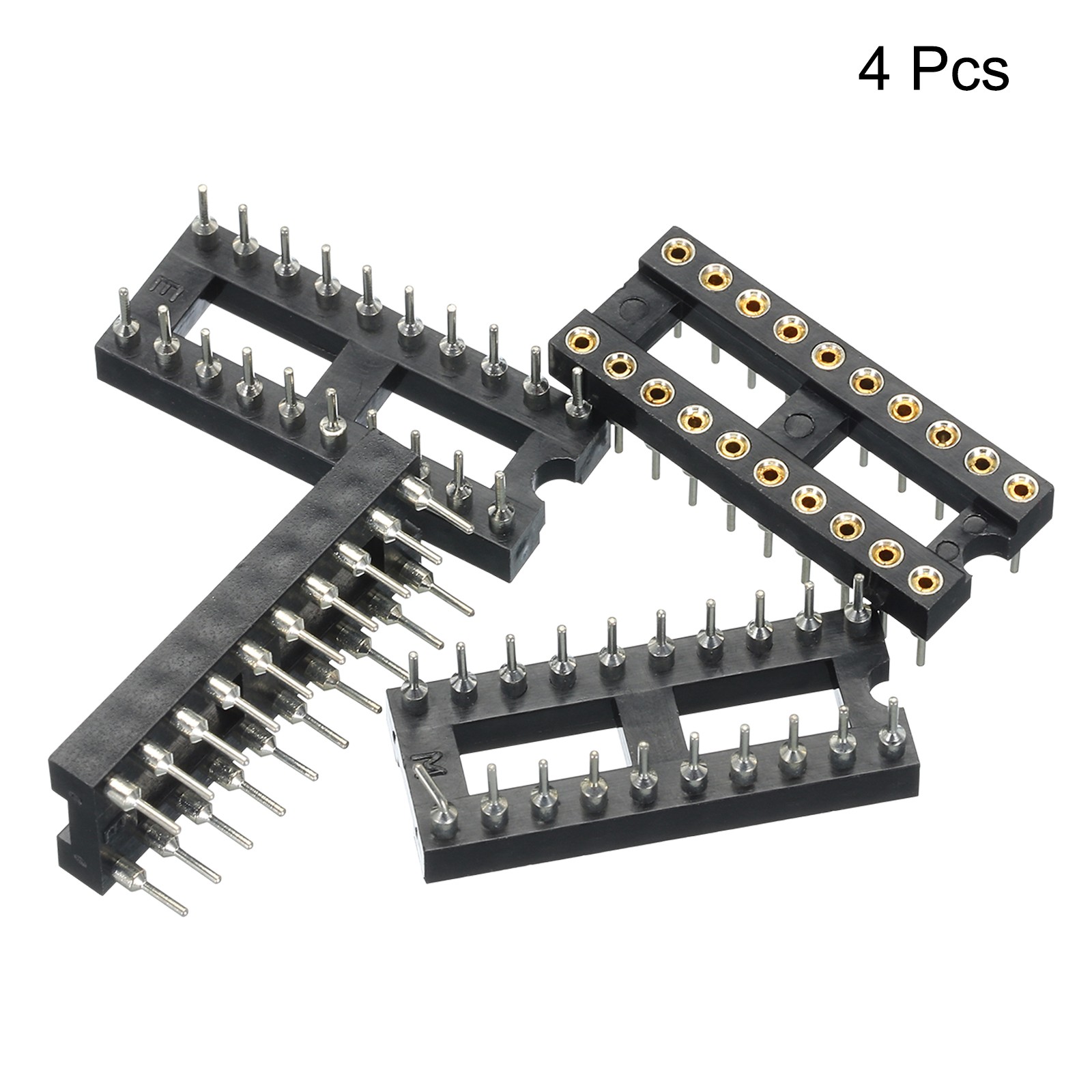 4pcs DIP IC Chip Socket Adapter Round Pin 20P 2.54mm Pitch IC Socket 7.5mm
