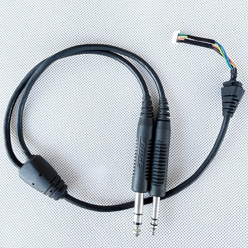 Genuine Bose A20 Aviation Headset Stereo Double Dual Plug Adapter Cable
