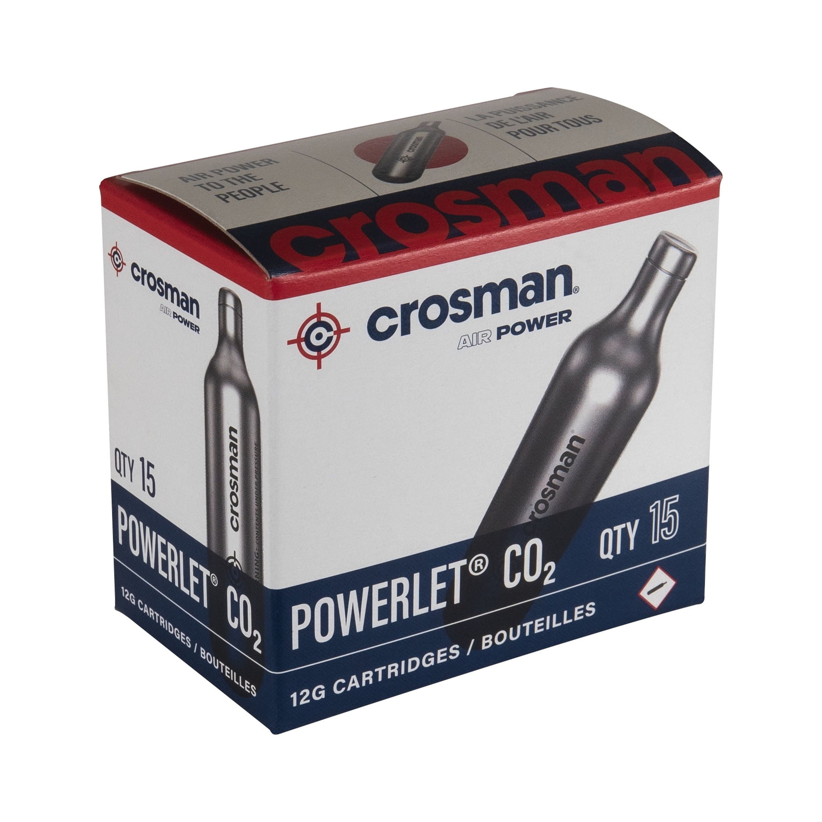 Crosman 12 Gram CO2 Powerlet, 15 Ct, C2315, for Airguns and Paintball Markers