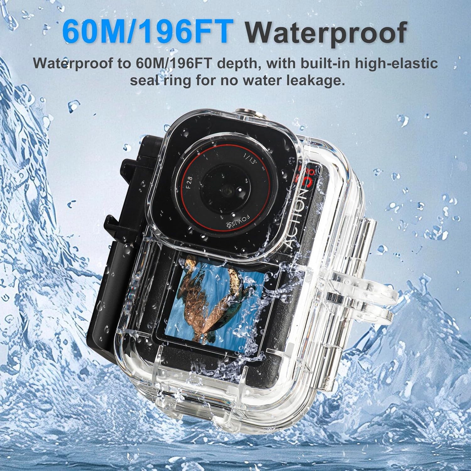 196FT Waterproof Case for DJI Osmo Action 5/4/3 - Ultimate Diving Protection