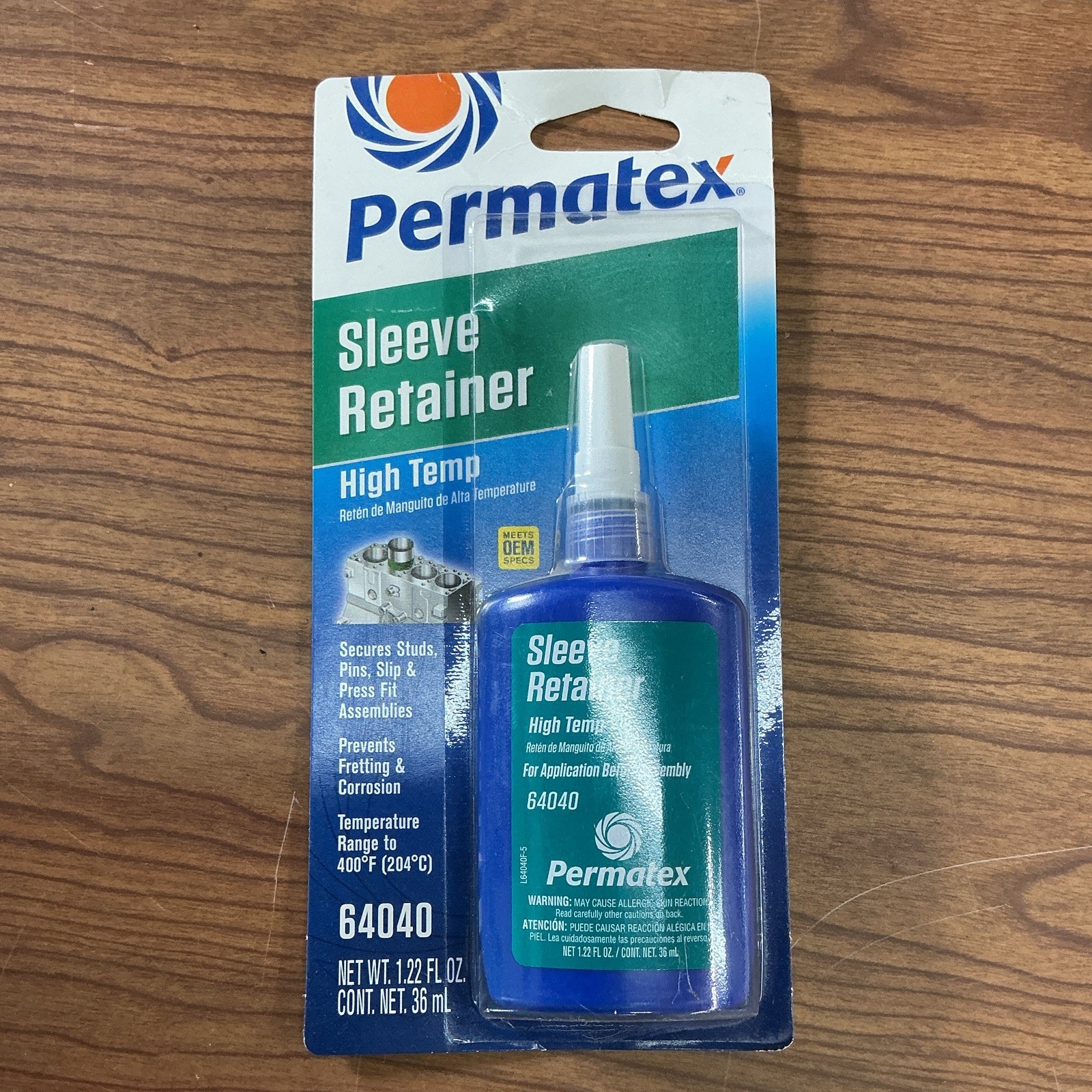 Permatex 64040. Sleeve Retainer High Temp 1.22 FL Oz