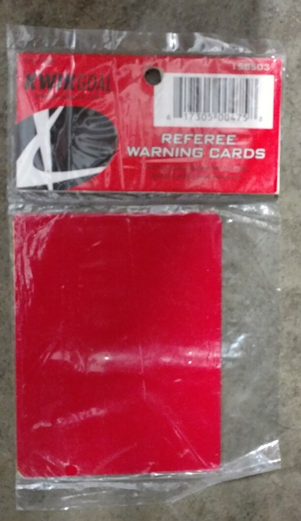 Kwik Goal Set Of (1) Red and (1) Yellow Penalty Cards For Referees Rugby Soccer