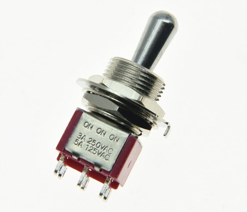 Guitar DPDT 3 Way ON/ON/ON Toggle Switch Sealed Fat Bat Toggle Amplifier Switch