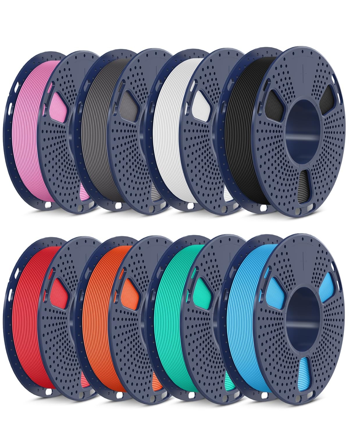 SUNLU High 2KG, 8*250g - Black+white+grey+red+sky Blue+pink+orange+mint Green