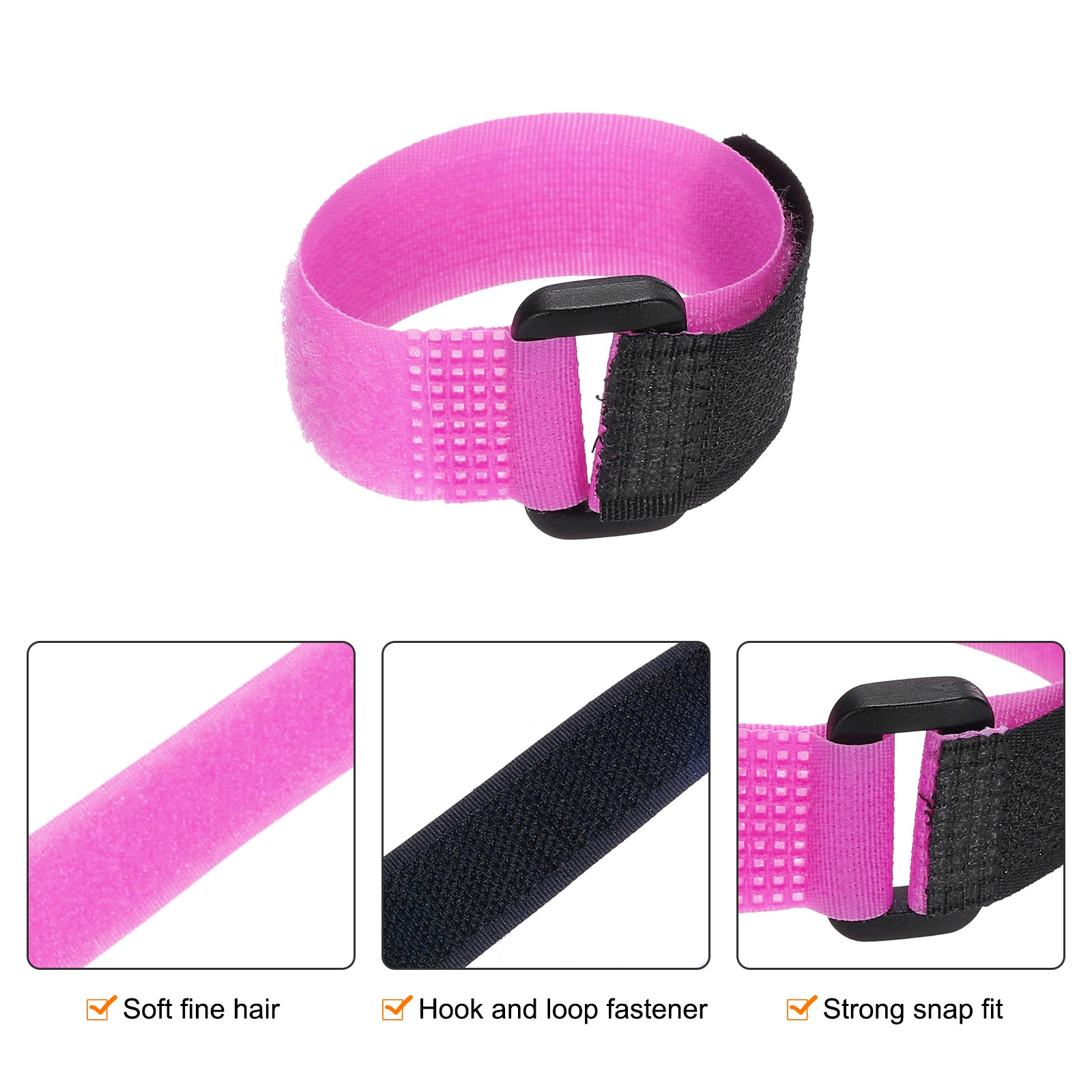 6Pcs Battery Tie Down Straps,0.8x8" Pink Nylon Hold Down Hook Loop Strap