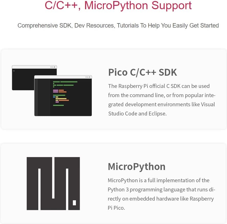 Raspberry Pi Pico W Microcontroller Board Kit, WiFi 4 Dual Band 2.4 5 GHz