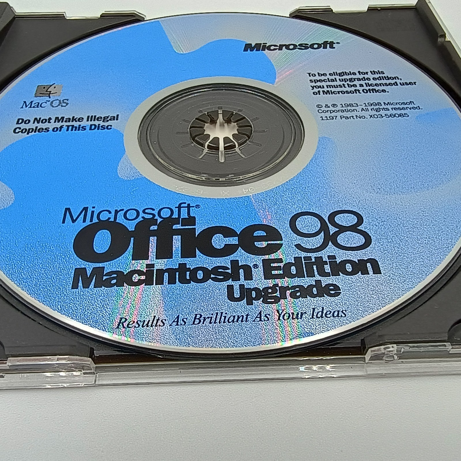 Microsoft Office 98 Macintosh Edition CD-ROM with CD Key Vintage Mac Software