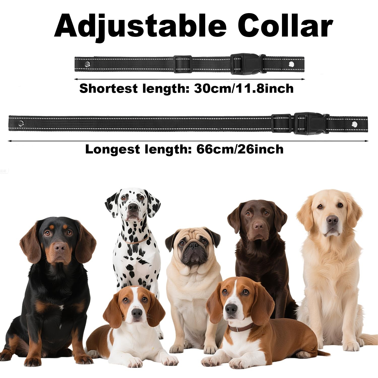 Collar Replacement Strap for Dogs, Durable Reflective Nylon Replace Belt for ...