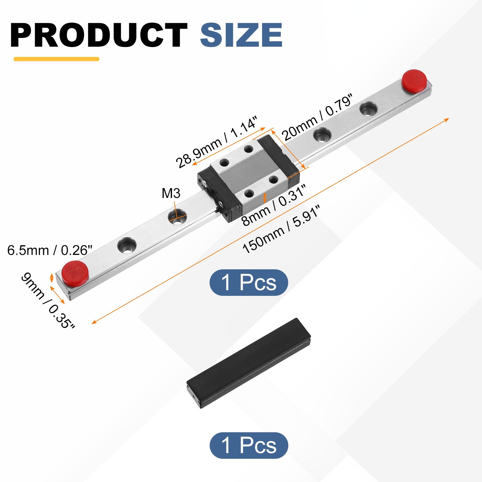 MGN9 150mm Linear Sliding Rail Guide with MGN9C Sliding Carriage Block