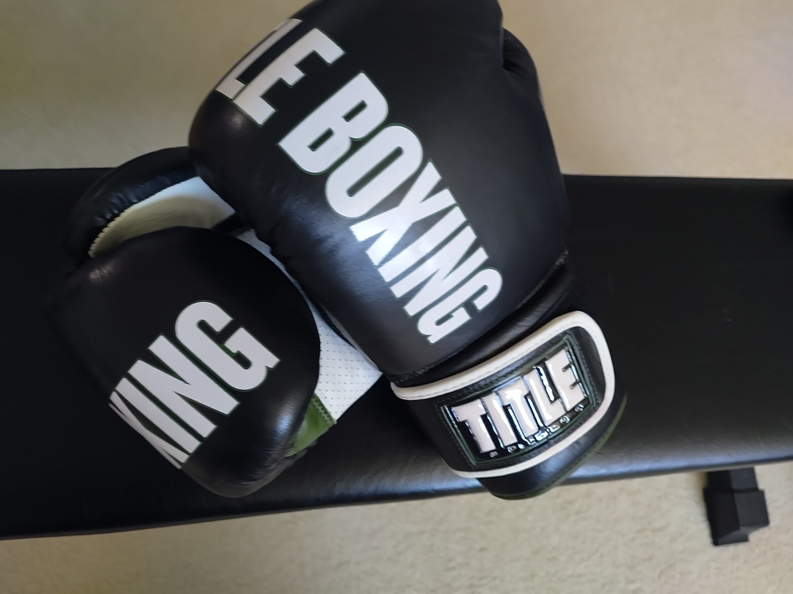 TITLE Boxing Gel Soft Strike Bag Boxing Gloves and TITLE Boxing Weighted Gloves