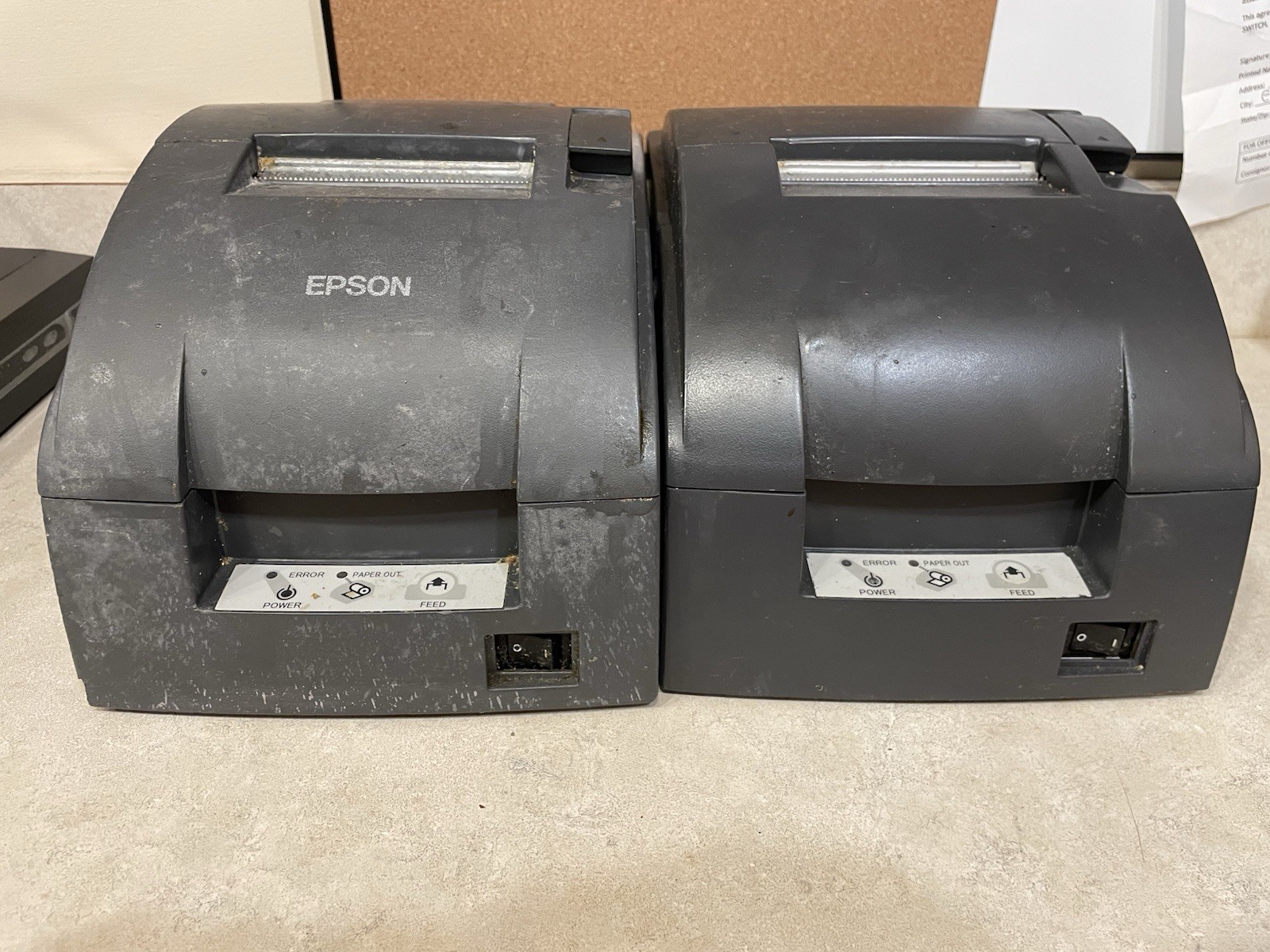 Epson TM-U220B M188B Kitchen Receipt Printer Ethernet Lot Of 2 For Parts/Repair