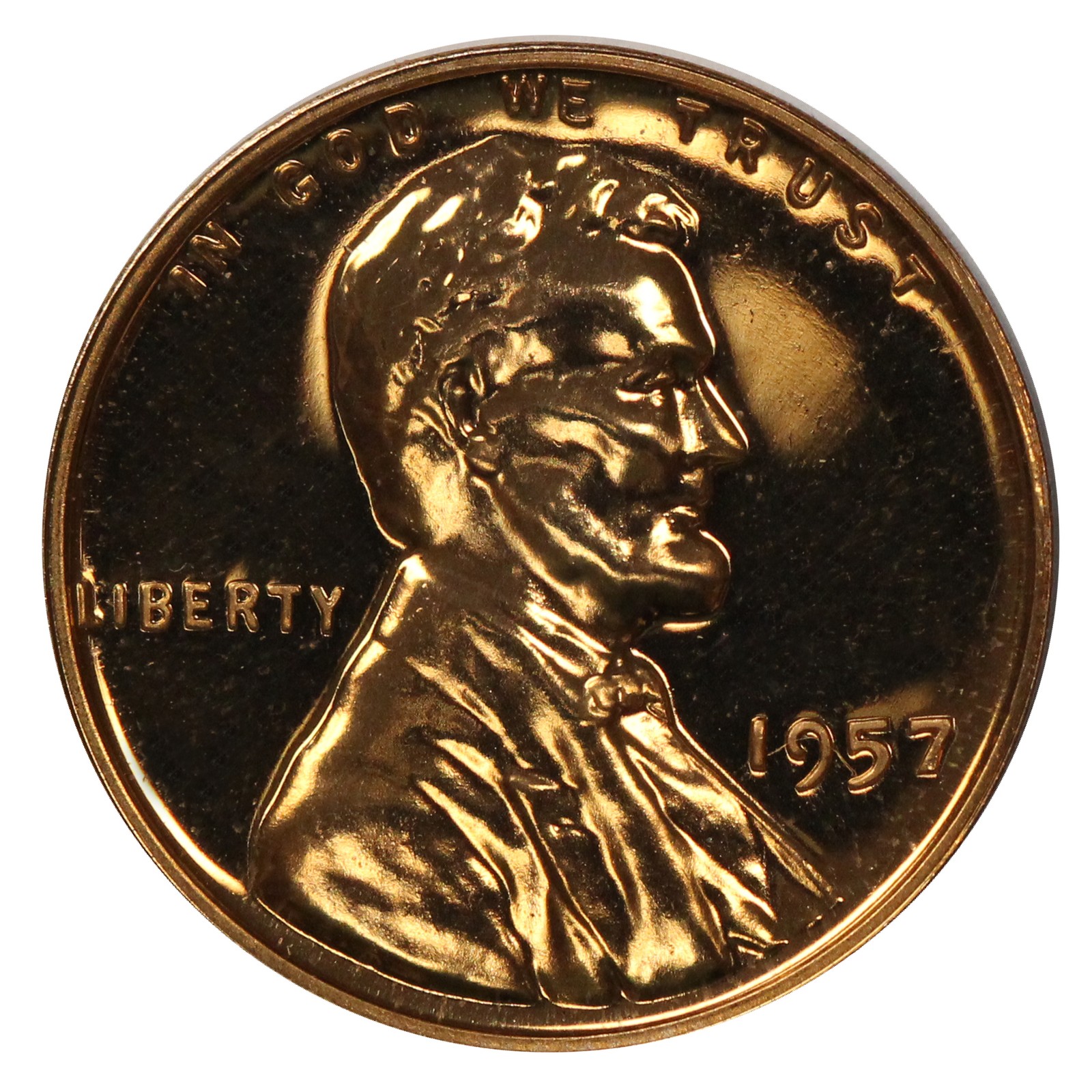 1957 Gem Proof Lincoln Wheat Cent  Brilliant US Coin