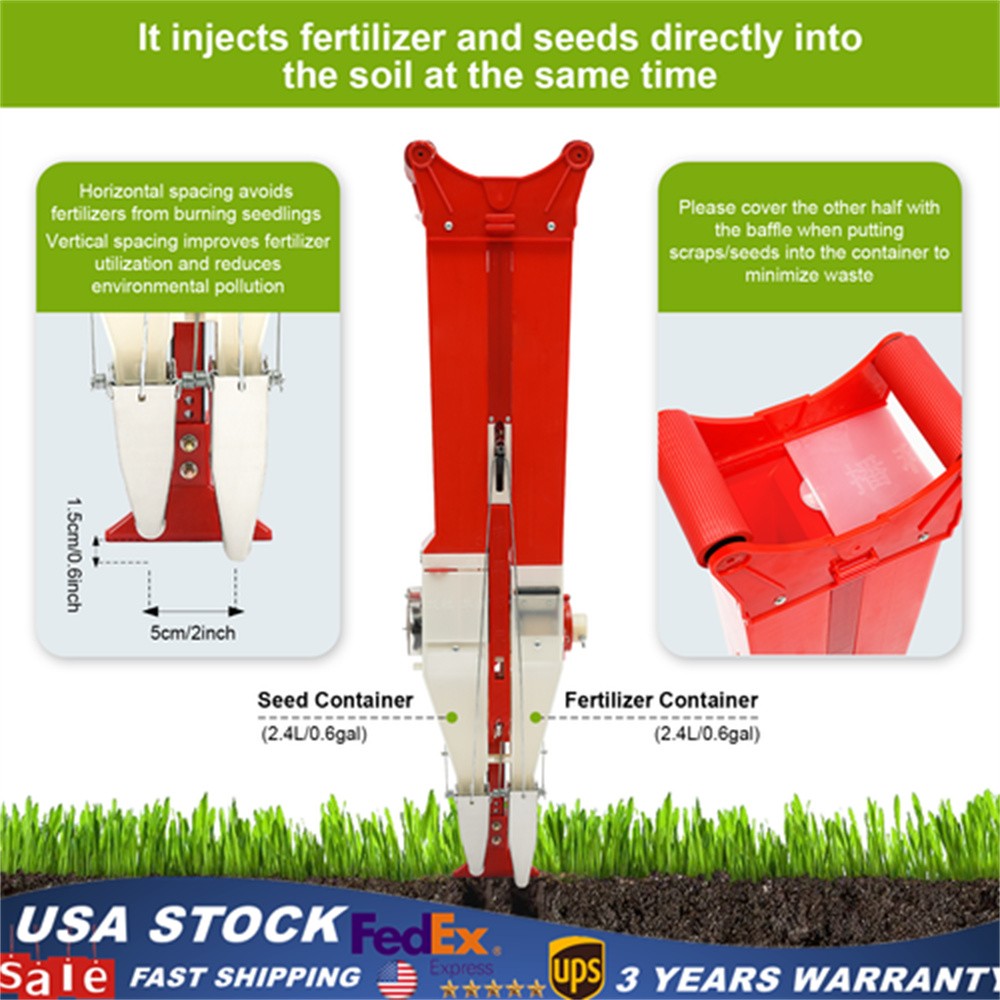 Hand-Held Applicator Fertilizer Corn Peanut Seed Seeder Garden Planter Tool NEW