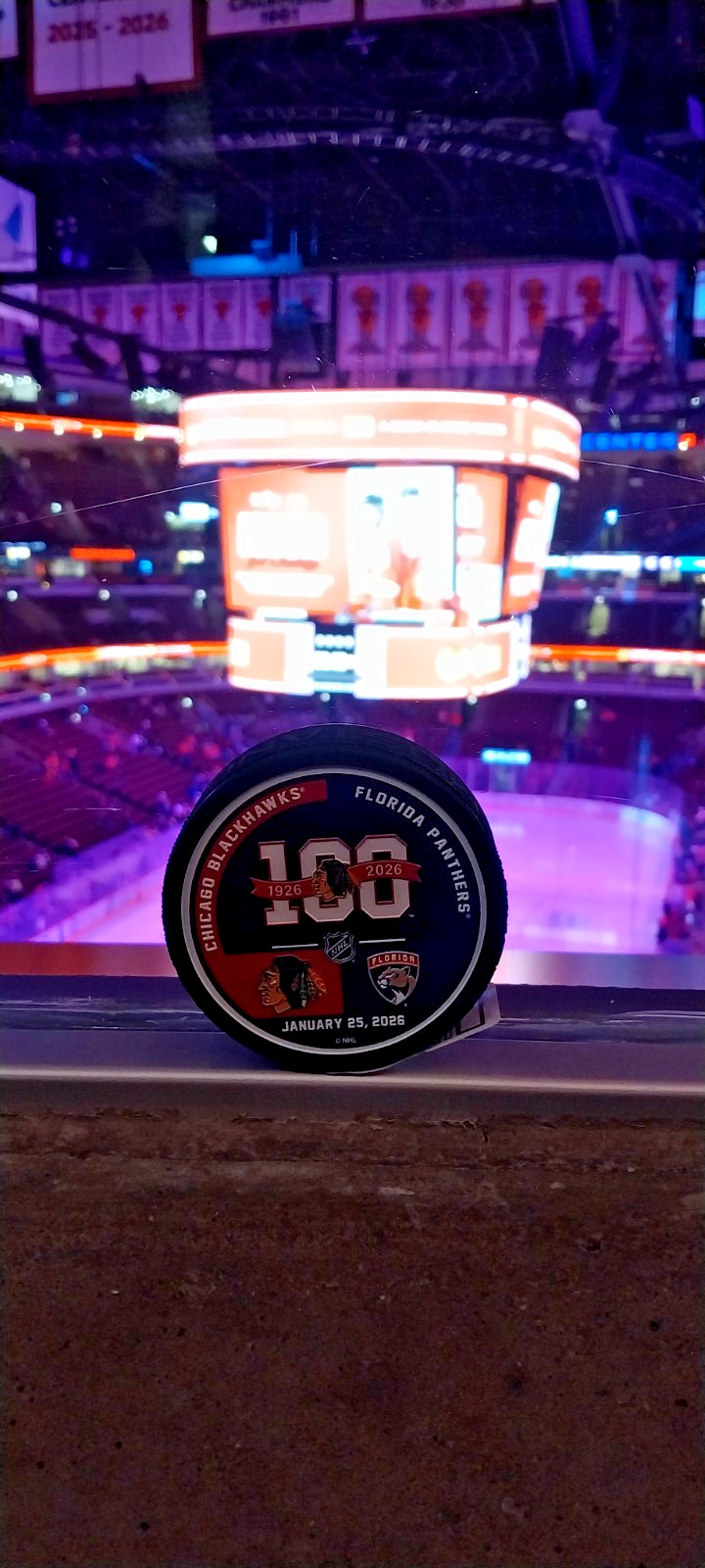 Chicago Blackhawks verses Florida Panthers Match Puck: From The 1/25/2026 Game