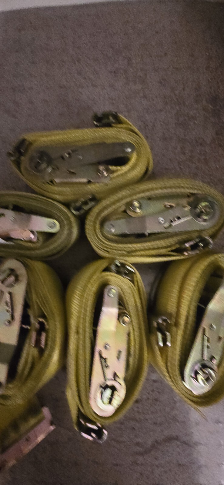(7) Cargo Control E-Track Ratchet Buckle Strap w/ Spring Clips 1000 lbs WLL 12'