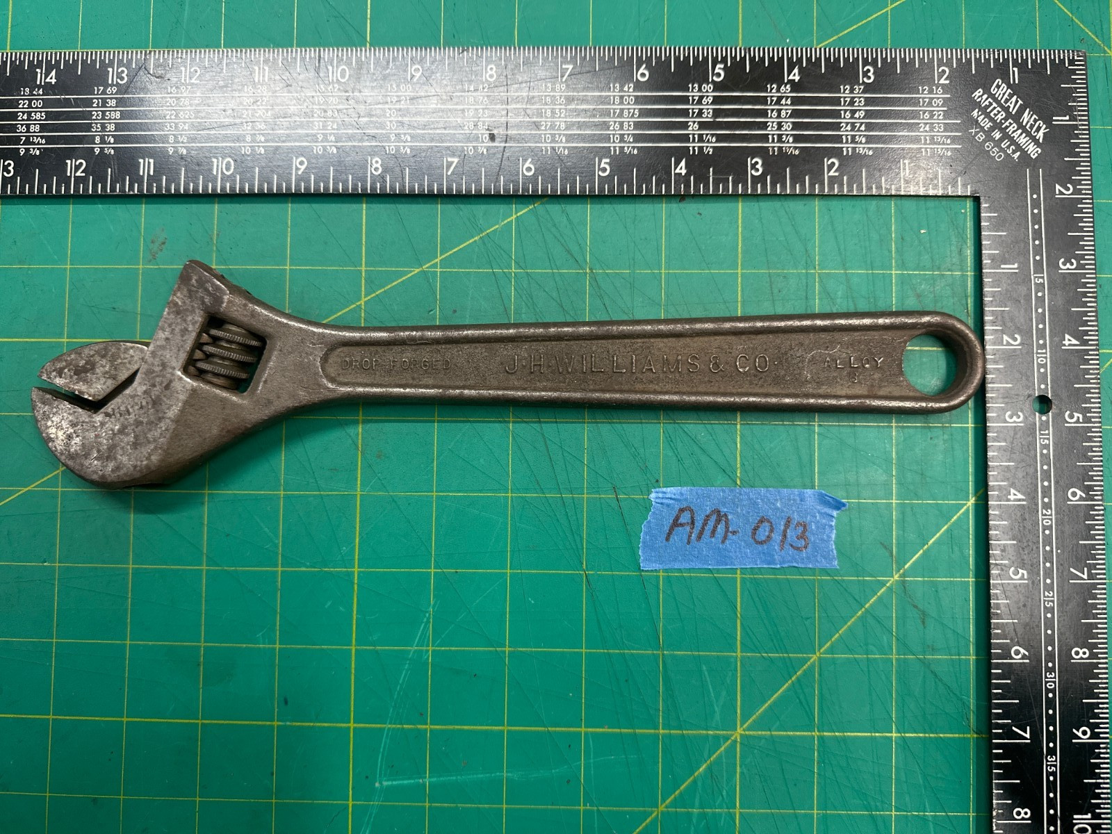 Vintage 12" Long J.H.Willams & Co. Drop Forged SuperJustable Wrench Patd In USA