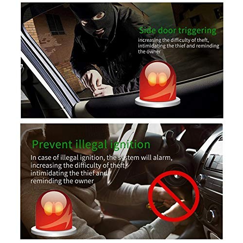 Car Alarm System, Security Antitheft Alarm Systems with Keyless Entry, with M...
