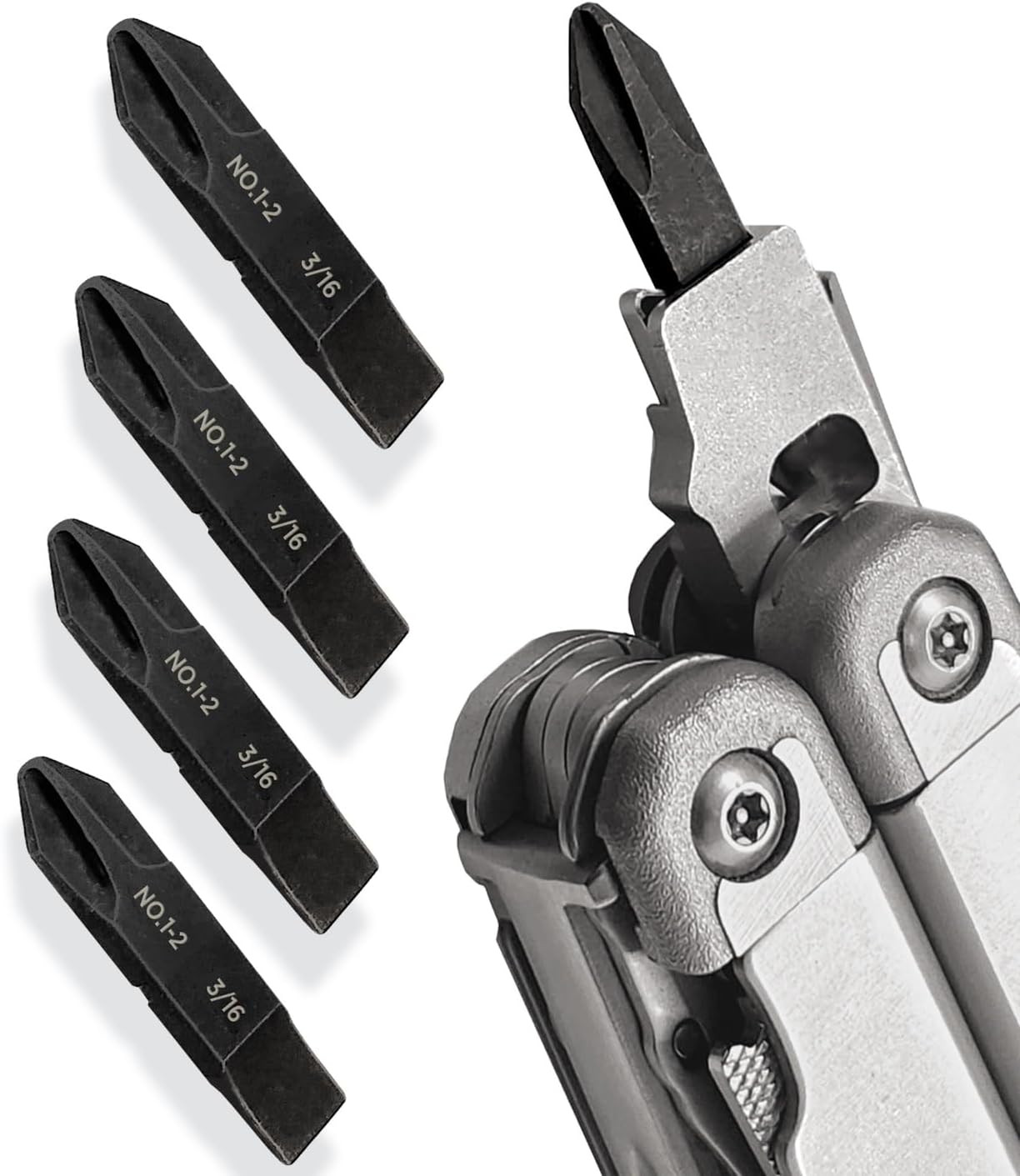4-Pack Replacement Screwdriver Bits, Designed for Leatherman Multi-Tools, Philli