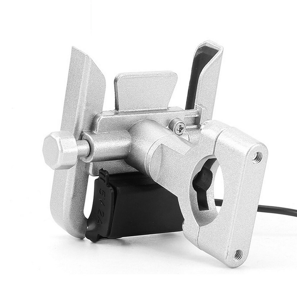 Universal Motorcycle Cell Phone Mount Holder with USB Charger Handlebar Install