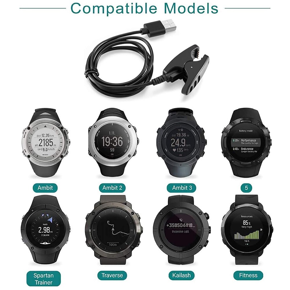 3ft USB Charger Power Cable For Suunto Ambit 1 /2 / 3 Traverse Kailash GPS Watch