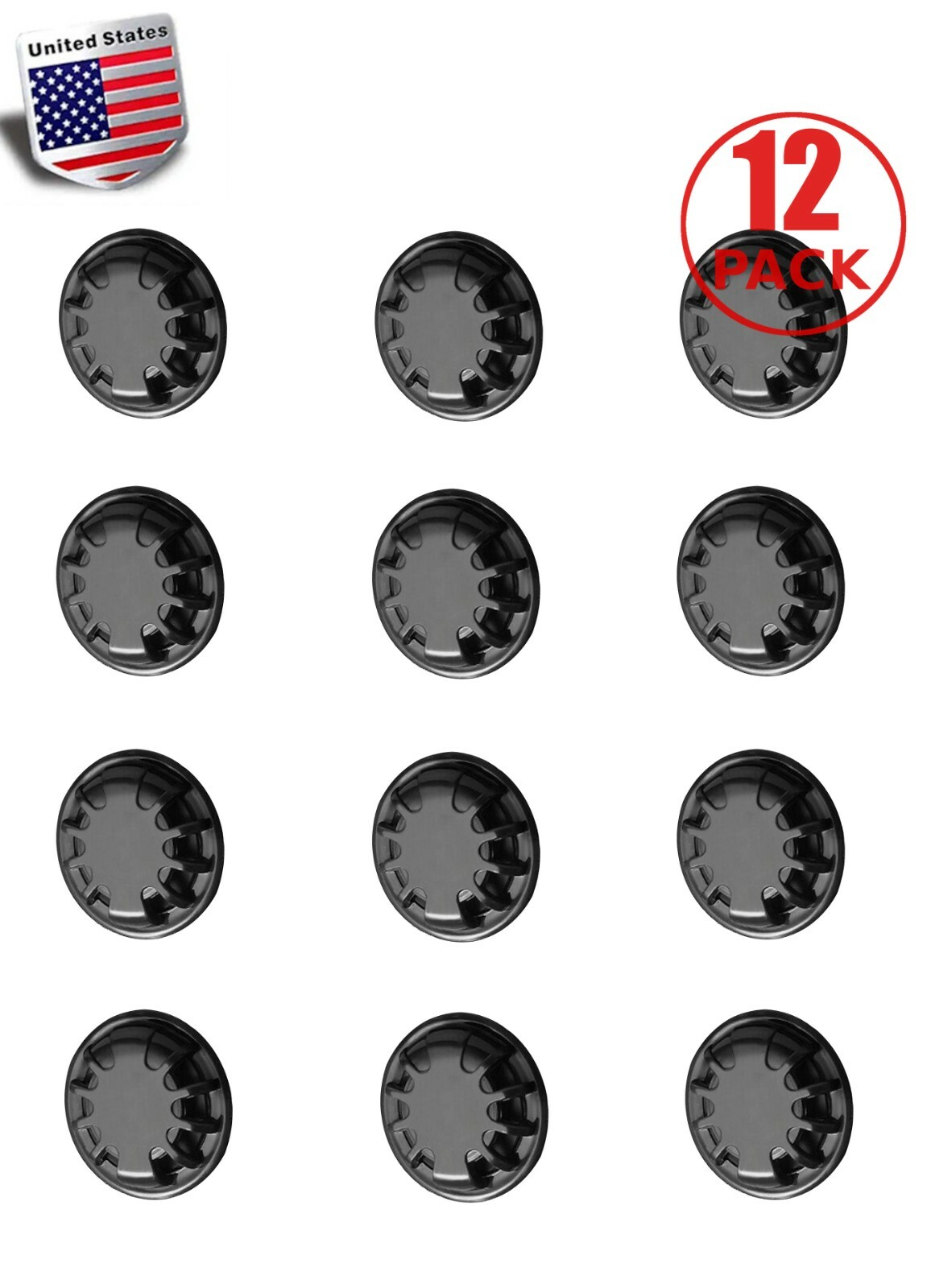 Face Mask Round Dynamic Breathing Valves (Black, Pack of 12)
