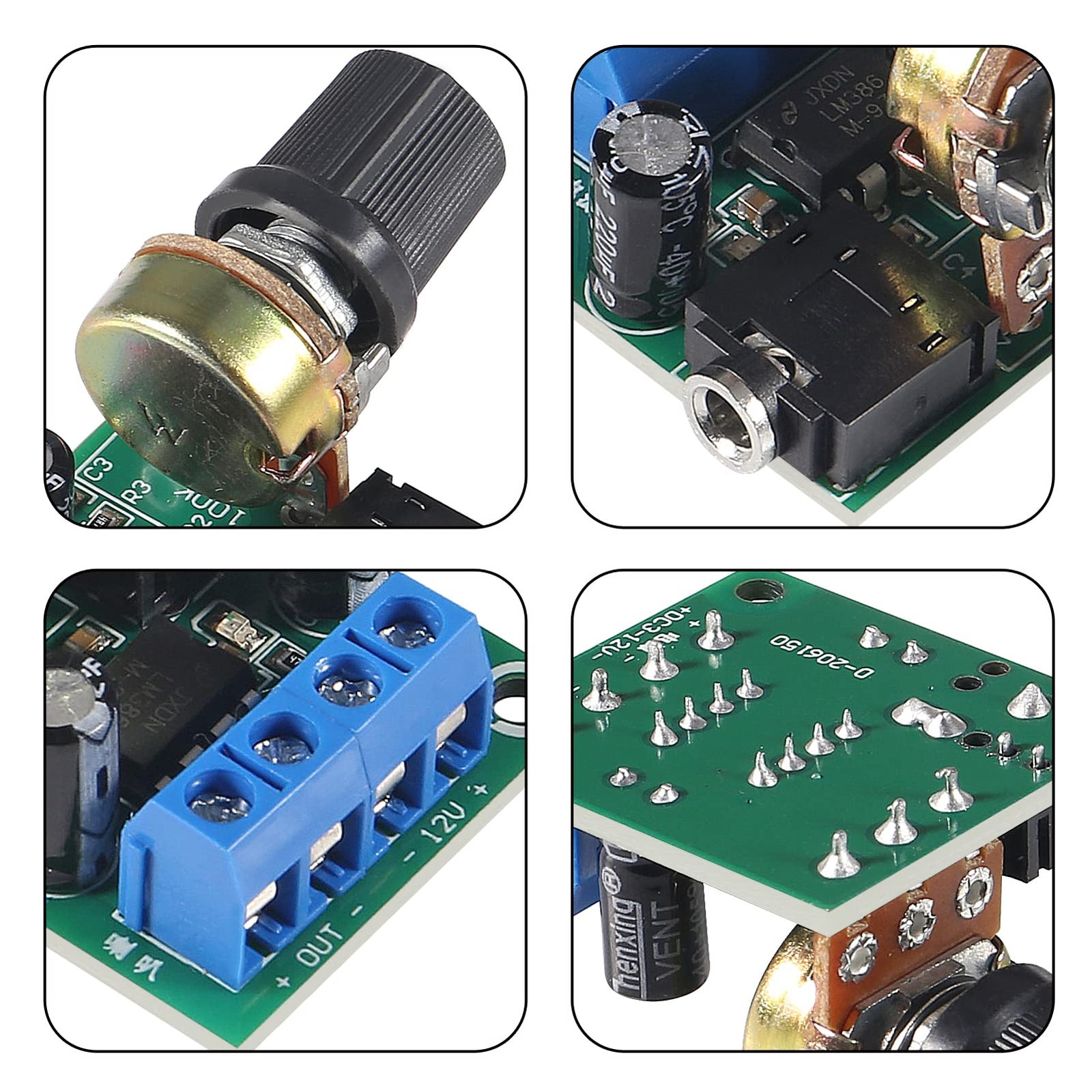 DWEII 4Pcs LM386 10W Mini Power Amplifier Board Audio Module