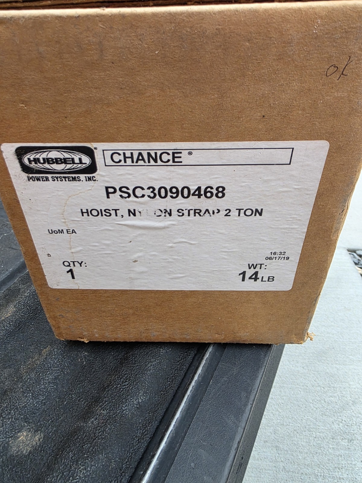 2 Ton Hubbell Chance Strap Hot Hoist