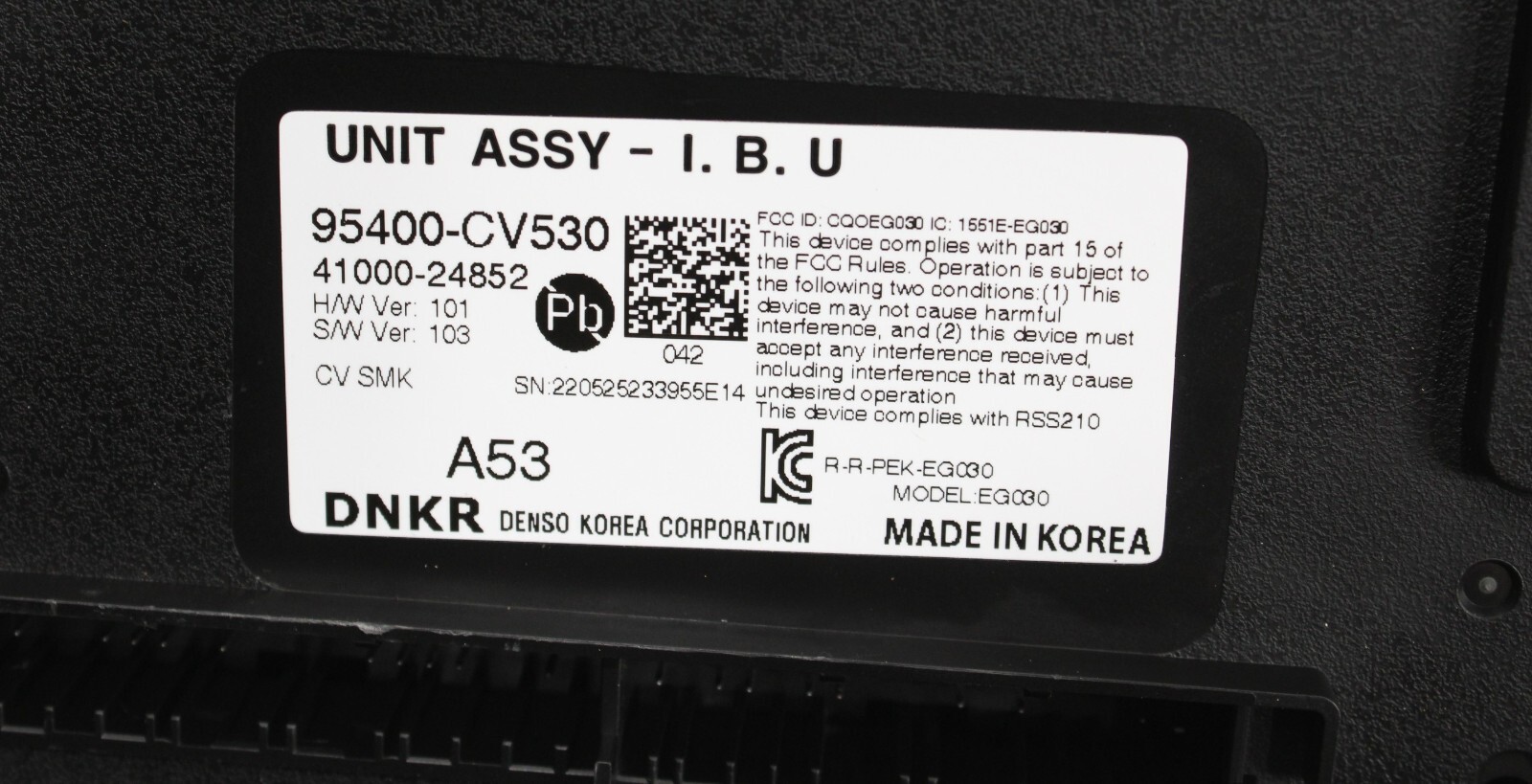 2022 - 2024 KIA EV6 BODY COMPUTER CONTROL MODULE BCM BCU UNIT OEM