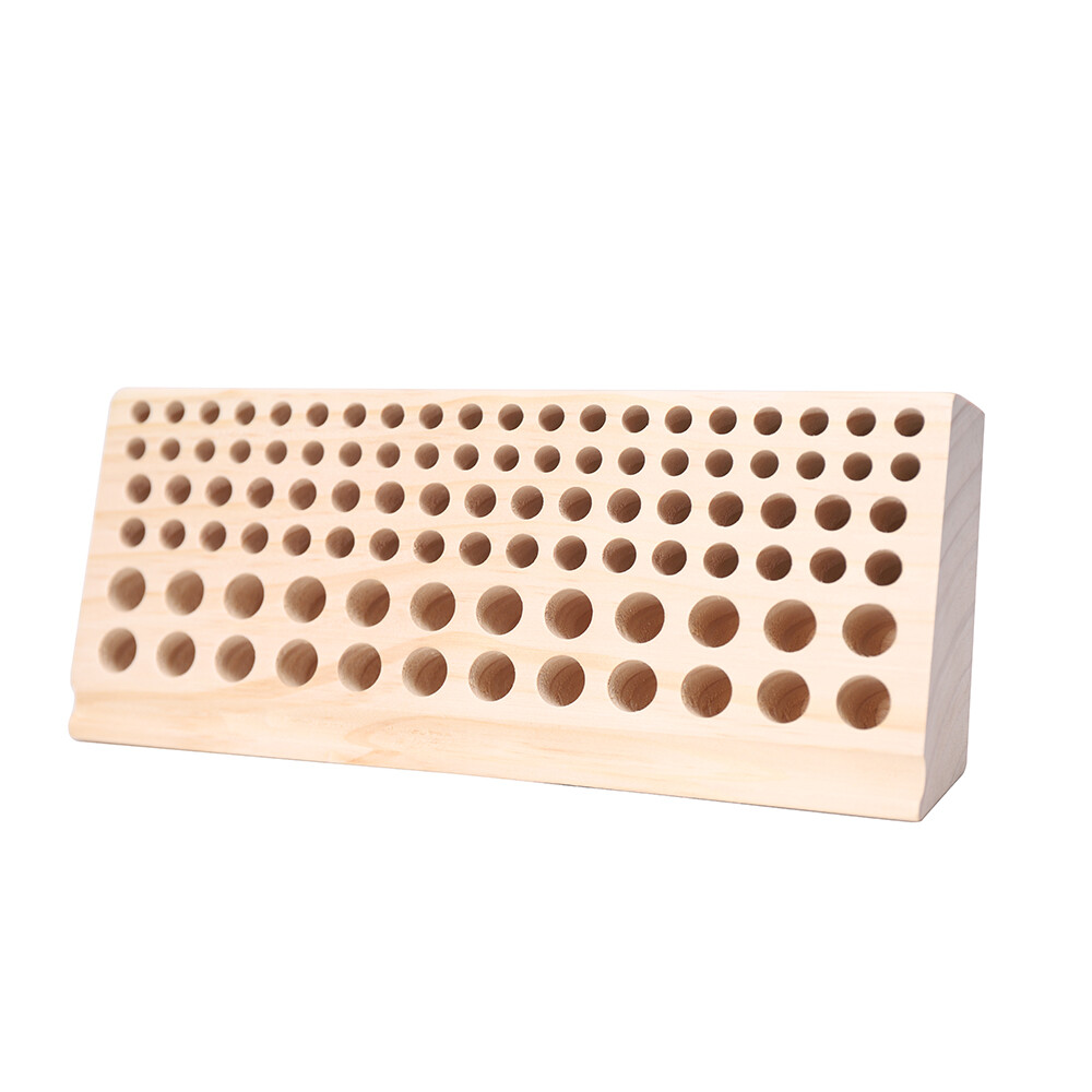 98 Holes Leather DIY Craft Wood Tool Rack, Wooden Stamp Storage Holder Organizer