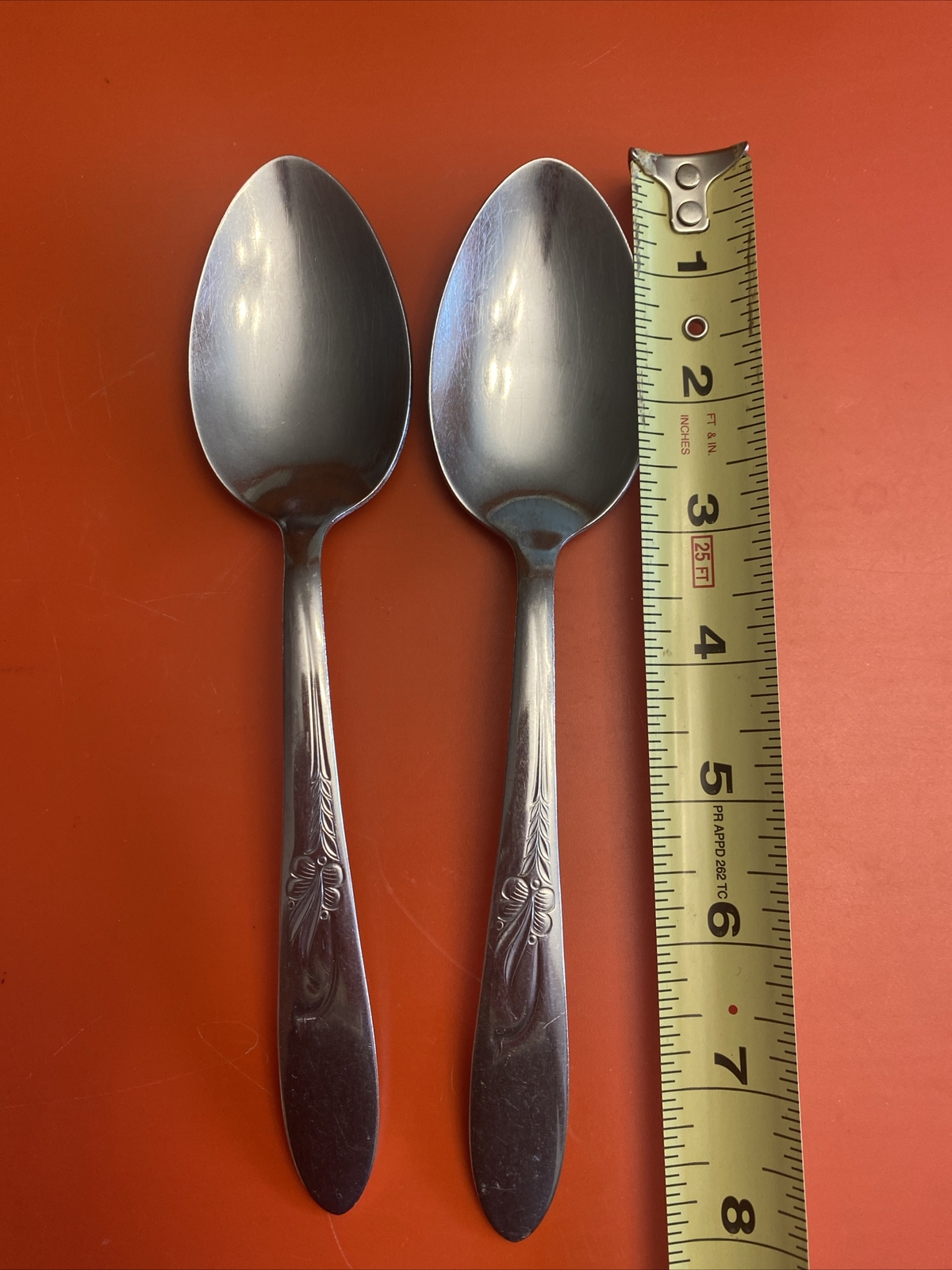 HB Co Heather Everglo Butterfly Stainless Serving Spoons Set of 2 USA