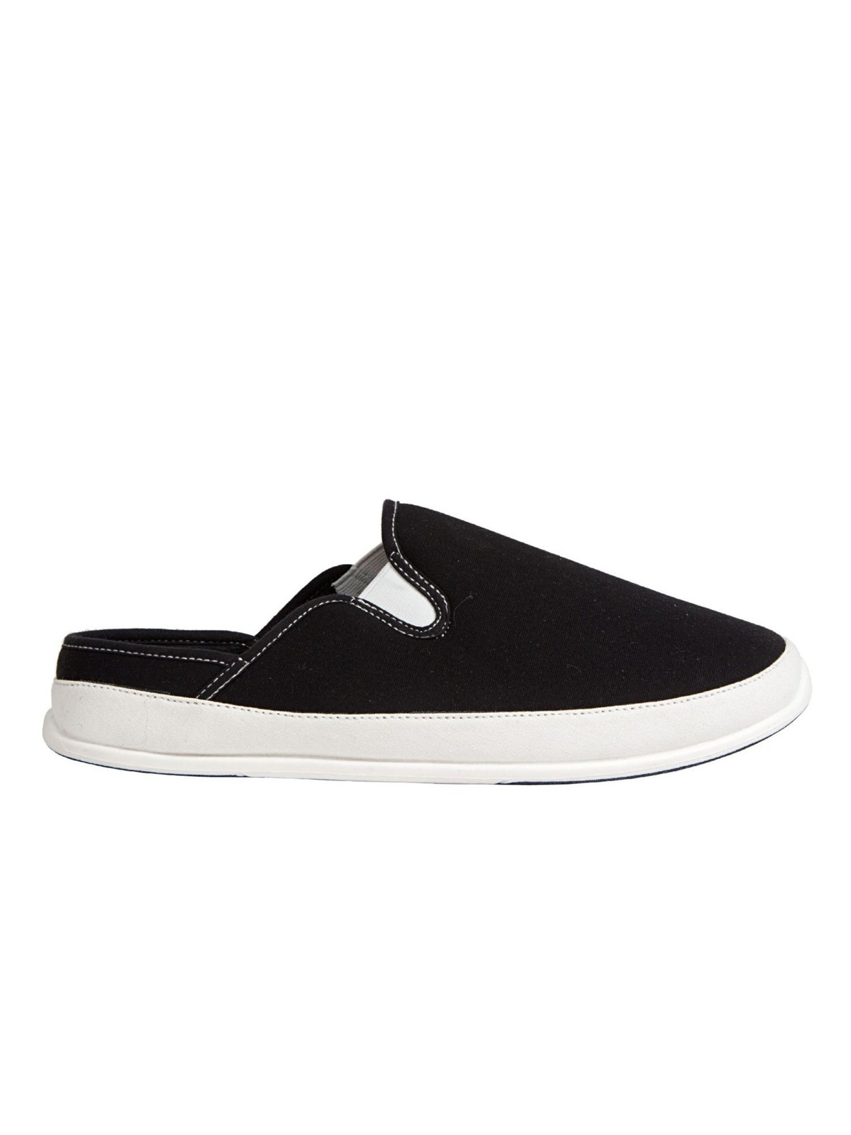 DEER STAGS Mens Black Spike Round Toe Slip On Slippers 12 M
