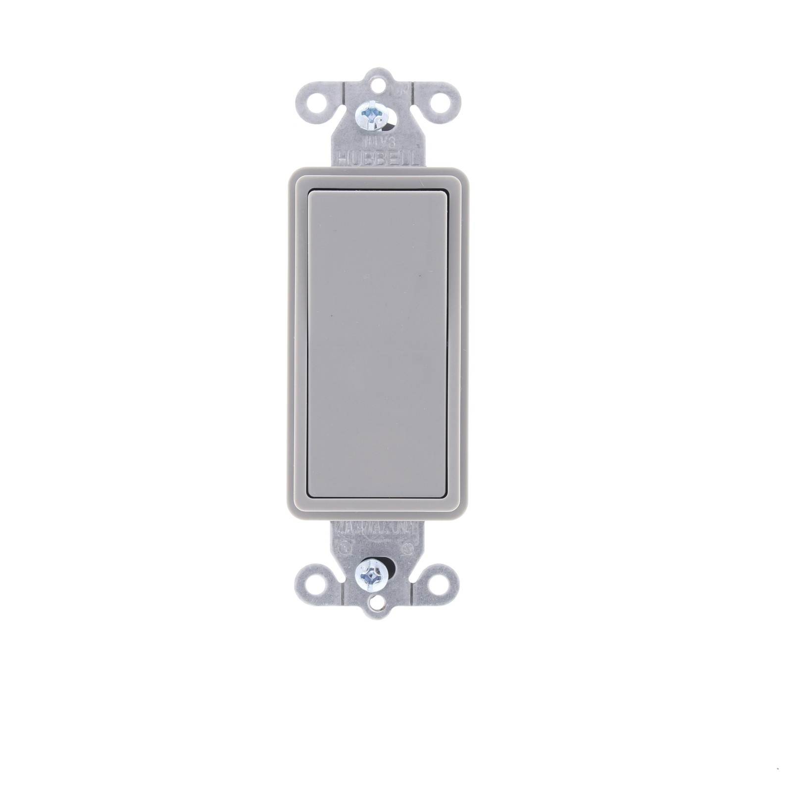 Hubbell HBL2121347GY Gray Decorator Rocker Switch Single Pole 20A 347V SpecGrade