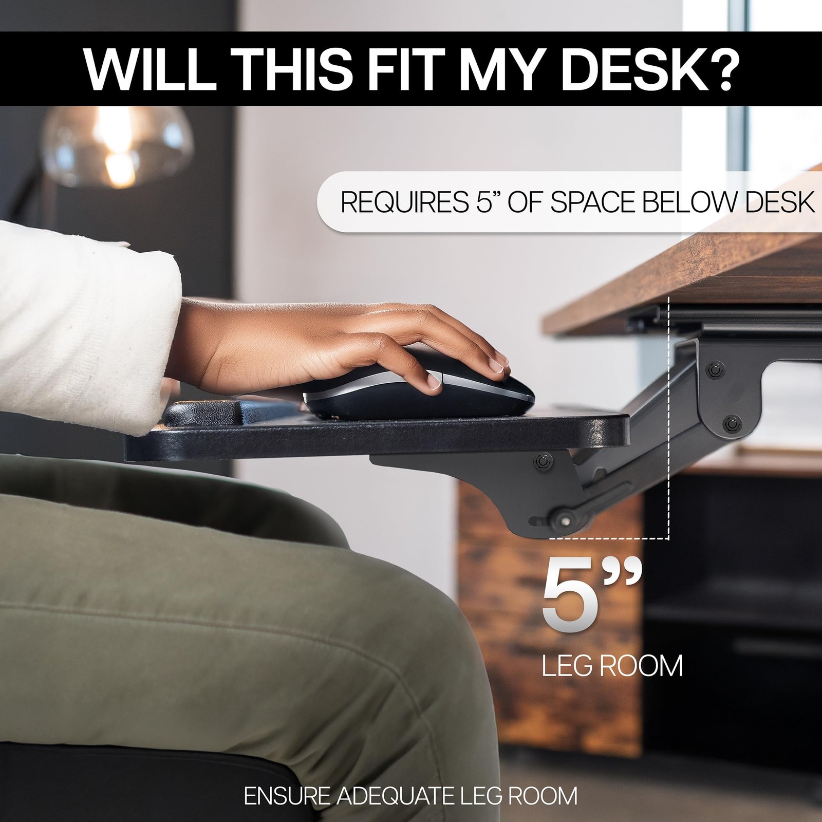 VIVO Adjustable Computer Keyboard & Mouse Platform Tray Ergonomic Under Table De