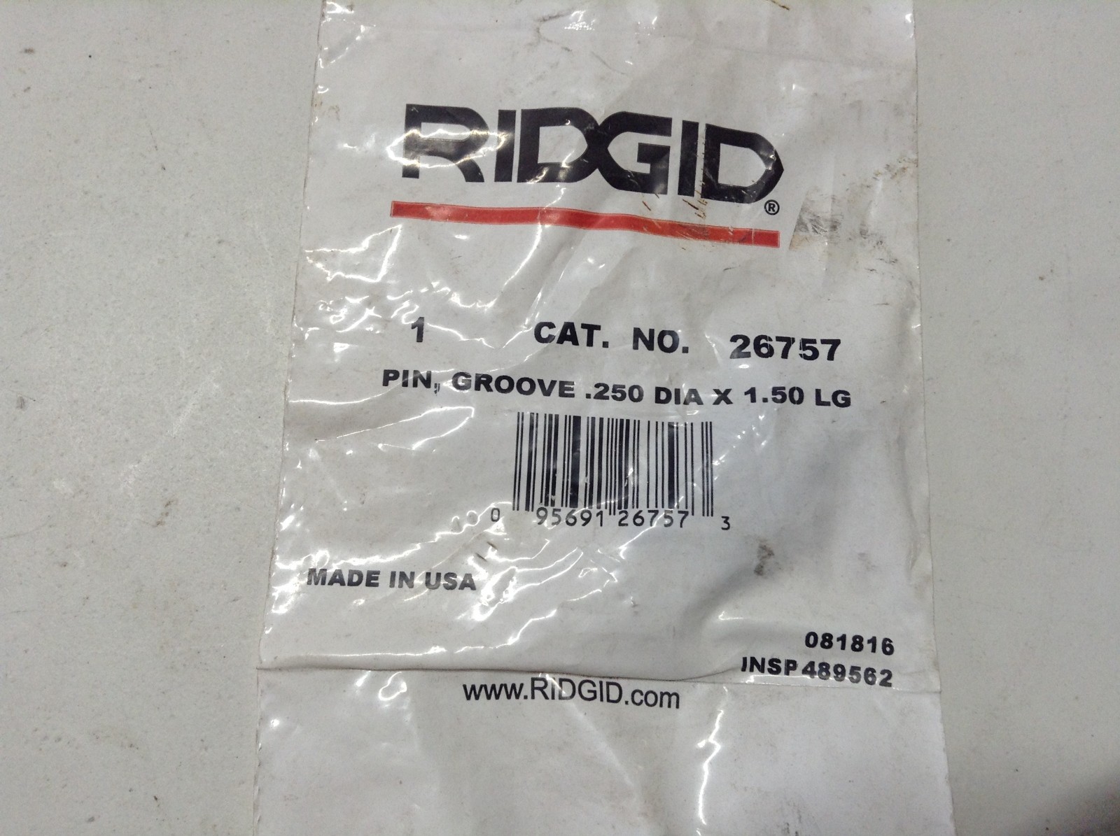 NEW Genuine OEM RIDGID 26757 Pin Groove
