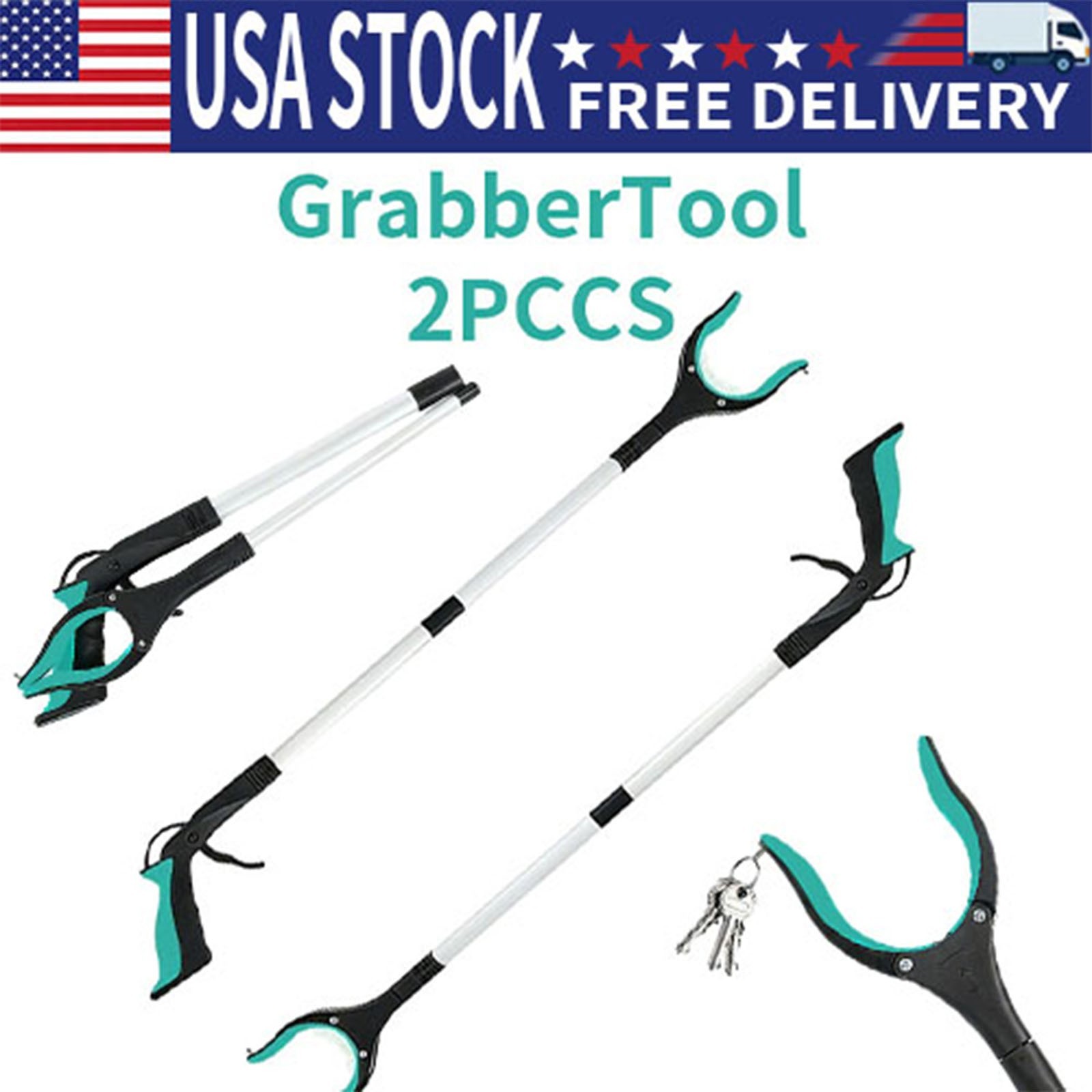 2PCS Heavy Grabber Tool Industrial Pick Up Stick Hand Grip Reach Trash Reacher